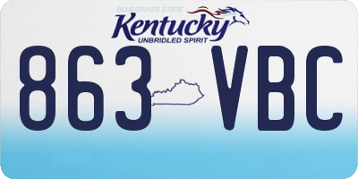 KY license plate 863VBC