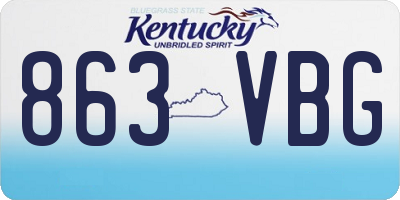 KY license plate 863VBG