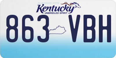 KY license plate 863VBH