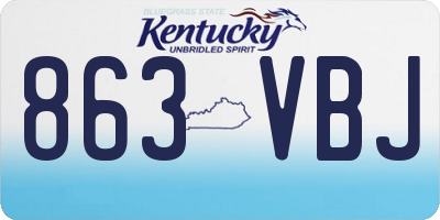 KY license plate 863VBJ