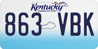 KY license plate 863VBK