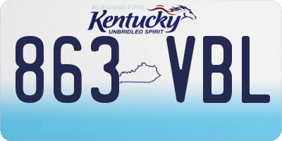 KY license plate 863VBL