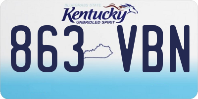 KY license plate 863VBN