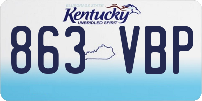 KY license plate 863VBP