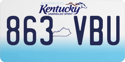KY license plate 863VBU