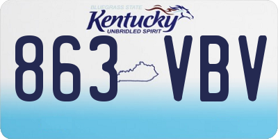 KY license plate 863VBV
