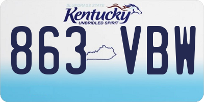 KY license plate 863VBW