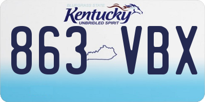 KY license plate 863VBX