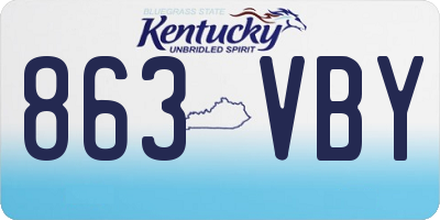 KY license plate 863VBY