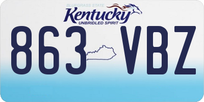 KY license plate 863VBZ