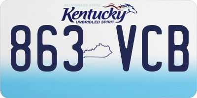 KY license plate 863VCB