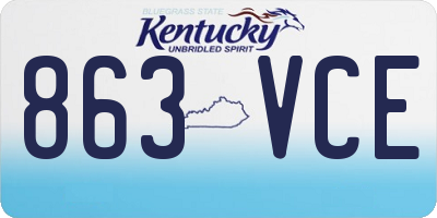 KY license plate 863VCE