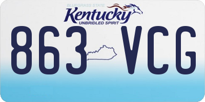 KY license plate 863VCG
