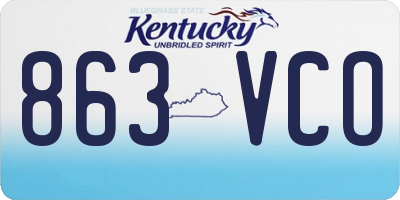 KY license plate 863VCO