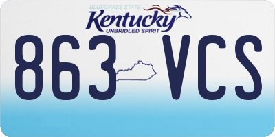 KY license plate 863VCS