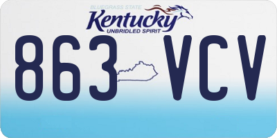 KY license plate 863VCV