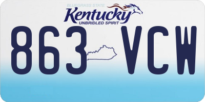 KY license plate 863VCW