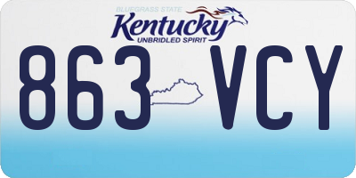 KY license plate 863VCY