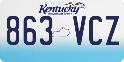KY license plate 863VCZ