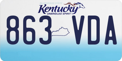 KY license plate 863VDA