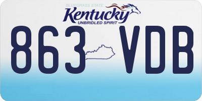 KY license plate 863VDB