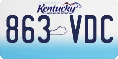 KY license plate 863VDC
