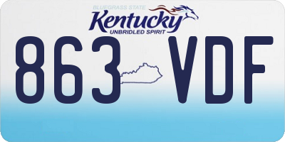 KY license plate 863VDF