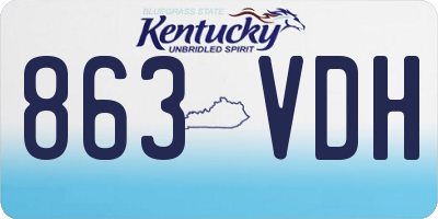 KY license plate 863VDH