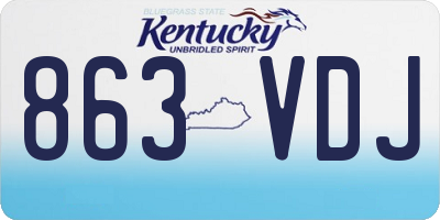 KY license plate 863VDJ