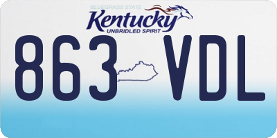KY license plate 863VDL