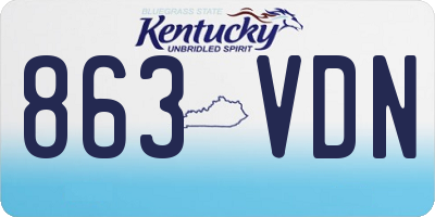 KY license plate 863VDN
