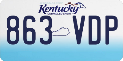 KY license plate 863VDP