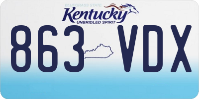 KY license plate 863VDX