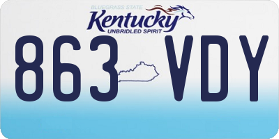 KY license plate 863VDY