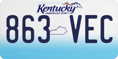 KY license plate 863VEC