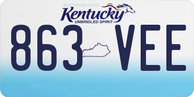 KY license plate 863VEE