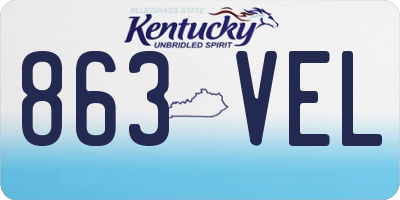 KY license plate 863VEL