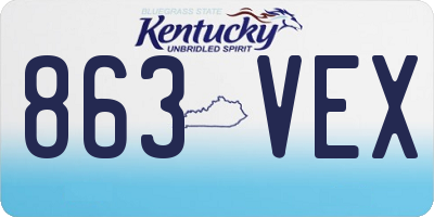 KY license plate 863VEX