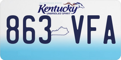KY license plate 863VFA