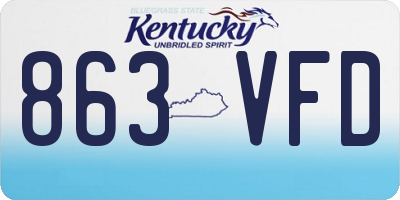 KY license plate 863VFD