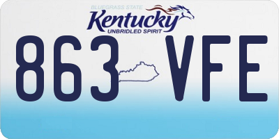 KY license plate 863VFE