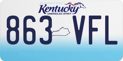 KY license plate 863VFL