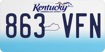 KY license plate 863VFN