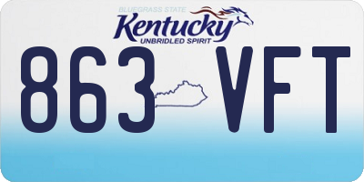 KY license plate 863VFT