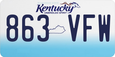 KY license plate 863VFW