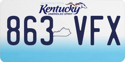 KY license plate 863VFX