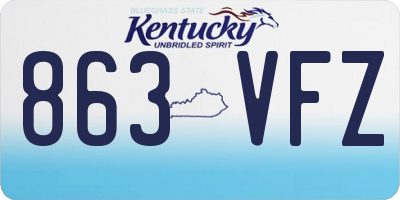KY license plate 863VFZ