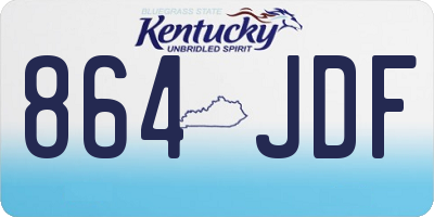 KY license plate 864JDF