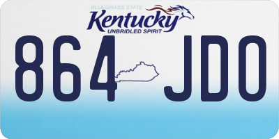 KY license plate 864JDO