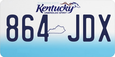 KY license plate 864JDX